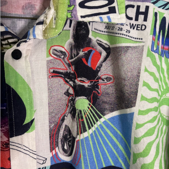 ZARA Men’s Miss Rose Long Beach Relaxed Linen Shirt Sz L - Picture 5 of 6